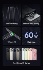 Mcdodo USB-C to USB-C 60W Magnetic Self Winding Cable (1.2m/4ft) - Image 4