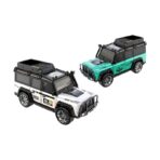 Trasped 1:64 Defender-Style Mini RC Car (White & Green) – 5-Channel Alloy Electric Remote Control Desktop Car