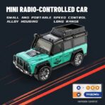 Trasped 1:64 Defender-Style Mini RC Car (White & Green) – 5-Channel Alloy Electric Remote Control Desktop Car - Image 5