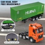Huina 1317 1:18 Scale 9-Channel RC Container Truck – Realistic Trailer Hauler with LED Lights & Sound - Image 3