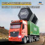 Huina 1317 1:18 Scale 9-Channel RC Container Truck – Realistic Trailer Hauler with LED Lights & Sound - Image 4