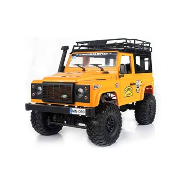 MN90 1/12 Licensed Land Rover Defender 4WD RC Car – Off-Road Crawler (Yellow) – RTR India