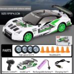 SC24A11 1:24 Scale 4WD RC Drift Car with LED Light – High-Speed Remote Control Toy India (White) - Image 3