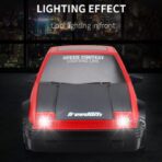 SC24A11-1 1:24 Scale 4WD RC Drift Car – Red/Black High-Speed Racer with LED Lights & Extra Drift Tires - Image 3