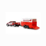 Trasped 1:64 Alloy Super Mini RC Car (Red) with Trailer – 5-Channel Remote Control Desktop Raptor Toy - Image 3