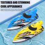 TX749 Vortex Jet RC Boat – 25+KM/H Brushless Speedboat with 2.4GHz Remote (Yellow/Blue) - Image 3